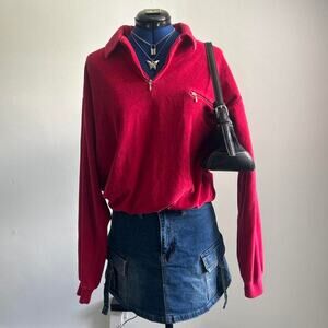 Vintage 80s/90s Alan Stuart Red Quarter Zip - Size Medium